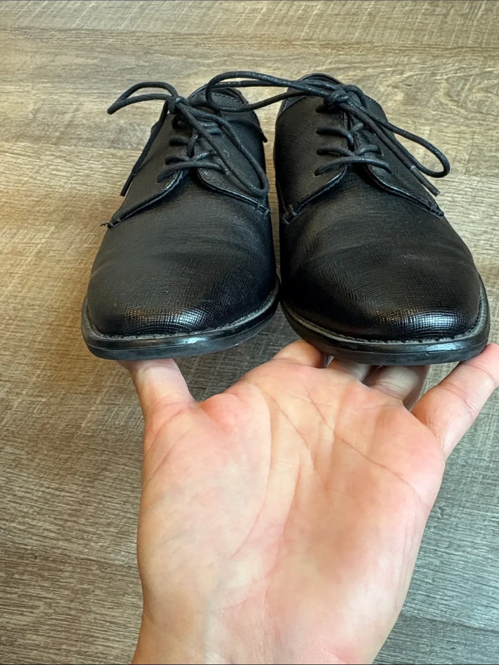 Calvin Klein Ridge Oxford Dress Shoes Men's 10 Black Textured Lace-Up